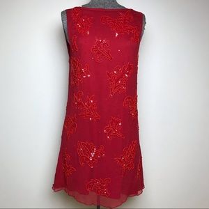 ALICE + OLIVIA RED SEQUIN DRESS